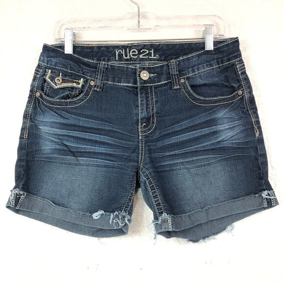 Rue 21 Cuffed  Jean Shorts Size 11/12 - Picture 1 of 6